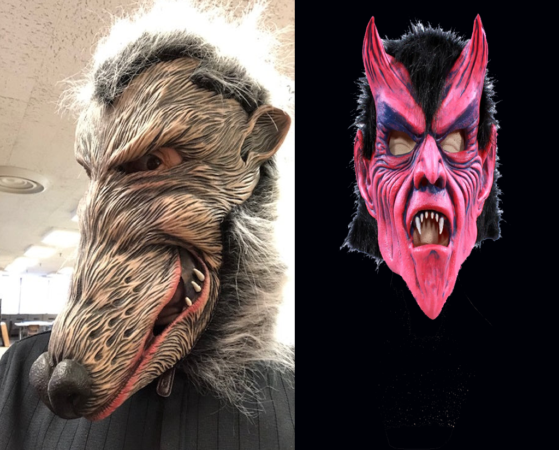 devil and rat halloween masks